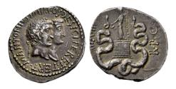 Ancient Coins - Roman Imperatorial Cistophorus of Marc Antony and Octavia, ex. coll. Leo Benz