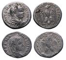 Ancient Coins - Roman provincial: Lot of 2 AR Syro-phoenician tetradrachms from Caracalla, F-VF
