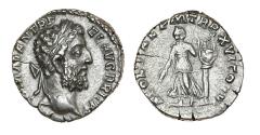Ancient Coins - Roman coins: Very rare silver AR denarius of Commodus w Apollo, plectrum and Lyre