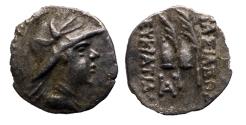 Ancient Coins - BAKTRIA, Greco-Baktrian Kingdom. Eukratides I Megas. Circa 170-145 BC. AR Obol