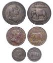 World Coins - British Ceylon: High grade set of 2, 1 and 1/2 copper Stiver George III 1815