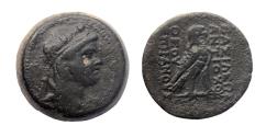 Ancient Coins - SELEUKID KINGS of SYRIA. Lovely large bronze of Antiochos IV Epiphanes. 175-164 BC. Æ 26mm.