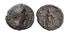 Ancient Coins - Roman Imperial: Scarce Faustina Senior AR denarius w cabinet patina.