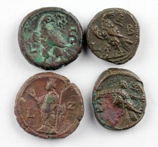 Ancient Coins - 4 extrafine Roman Tetradrachm coins from Egypt Alexandria
