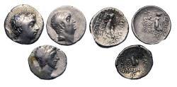 Ancient Coins - Greek coins: Lot of three Cappadocian AR silver drachms, VF