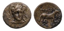 Ancient Coins - Greek coins: IONIA, Klazomenai. Mid-late 4th century BC. AE bronze - Extemely fine with river patina
