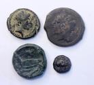 Ancient Coins - Greek Coins: Nice lot of Italian and Seleukid bronze coins, 4th.-2nd. cent. BC
