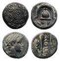 Ancient Coins - Greek coins: Lot of two high grade Hellenistic  bronzes, Macedon and Seleukid? - EF!