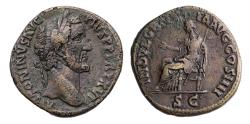 Ancient Coins - Roman Imperial: Choice Antoninus Pius bronze sestertius -brown patina