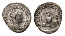 Ancient Coins - Herennius Etruscus, as Caesar AD 249-251. AR Antoninianus with implements
