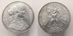 World Coins - German States: Frankfurt / Franconia Taler 1864 in EF/Unc!