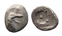 Ancient Coins - Greek coins. Nice Kindya / CARIA, Halikarnassos AR silver Hekte with monster