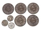 World Coins - Japanese coins: Exceptional EF-MS set of 8 silver & copper, Japan Mutsuhito c. 1870-1890