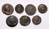 Ancient Coins - Roman Imperial lot of 7 bronze coins, 2nd.-4th. century AD