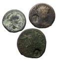 Ancient Coins - Lot of 3 large provincial Roman bronzes of Severus and Caracalla w C/Ms!