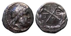 Ancient Coins - ACHAEAN LEAGUE. Tegea. Circa 222 BC. AR silver Hemidrachm