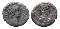 Ancient Coins - EGYPT, Alexandria. Nero. AD 54-68. BI Tetradrachm Alexandria, wearing elephant-skin cap