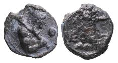 Ancient Coins - APULIA, Venusia. Circa 210-200 BC. AE Uncia - Illusive issue with Hercules clubbing!