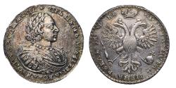 World Coins - Russia: Finely toned AR silver Rouble / Rubel of Peter I, the Great 1721