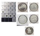 World Coins - Italy / San Marino: 17 large silver and brass 1000 and 10.000 Lire coins UNC-BU! 200 grams of silver!