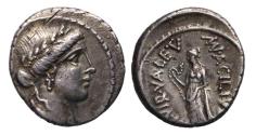 Ancient Coins - Moneyer issues of Imperatorial Rome. Man. Acilius Glabrio. 49 BC. AR silver Denarius Good VF