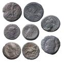 Ancient Coins - Roman provincial: Lot of 6 early Egypt, Alexandria bronze Obols, drachms and tetradrachms!