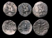 Ancient Coins - Greek coins: Persis, lot of 3 AR silver obols, Artaxerxes (Ardashir) II. Late 1st. century Good VF!