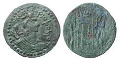 World Coins - Hunnic Tribes Nezak / Alchun Huns 32 mm. bronze  drachm, rare style portrait, probably 6th. cent.AD