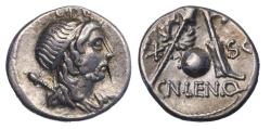 Ancient Coins - Roman Republic: Cn. Lentulus. 76-75 BC. AR silver Denarius - nice!