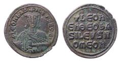 Ancient Coins - Byzantine coins: Leo VI the Wise. 886-912. Æ28 Follis - gem!