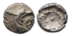 Ancient Coins - Greek coins. Nice Kindya / CARIA, Halikarnassos AR silver Hekte with monster