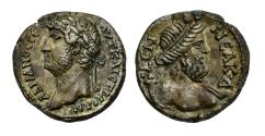 Ancient Coins - Roman Provincial silver tetradrachm of Hadrian & Nilus in Choice EF+