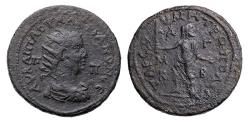 Ancient Coins - Cilicia Tarsos: Rare large portrait bronze AE for Valerian I. 253-260 AD. - with Kronos, father of Time!