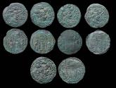 World Coins - Hunnic Tribes: Nezak Huns: Collection of 5 superb Billon drachms after Sassanian design, EF-AU!