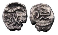 Ancient Coins - Greek coins: ARABIA, Southern. Himyar. Circa AD 100-120. AR silver Fraction EF - R!