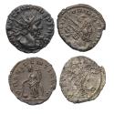 Ancient Coins - Roman Imperial: Pair of Victorinus Antoninianus coins with great portraits!
