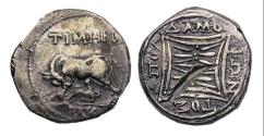 Ancient Coins - A fine greek silver drachm of Illyria Dyrrhachium, Circa 250-200 BC.