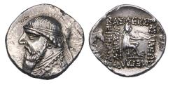 World Coins - KINGS of PARTHIA. Mithradates II. 121-91 BC. AR silver Drachm - Rhagai mint, broad flan!