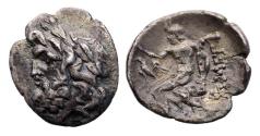 Ancient Coins - Greek coins: ARKADIA, Megalopolis. Circa 80-50 BC. AR Triobol – Hemidrachm - Good VF-EF