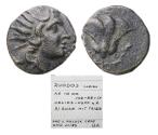 Ancient Coins - Greek coins: Attractive Rhodos, Rhodian bronze with Helios and Rose, Good VF