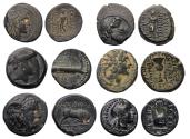 Ancient Coins - SELEUKID KINGS of SYRIA: Lot of 6 different bronze issues, several rarities!