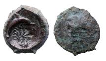 Ancient Coins - SICILY, Syracuse. Dionysios I. 405-367 BC. Æ Hemilitron - counterstamped as a coin weight!