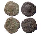 Ancient Coins - Roman Imperial: Pair of choice bronze sestertius coins from Gordian and Maximinus Thrax, Germanica issue