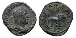 Ancient Coins - Roman Imperial: Philip I. AD 244-249. Æ Sestertius Ludi Saeculares issue w lion!