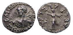 Ancient Coins - Greek Kings of BAKTRIA, Indo-Greek Kingdom. Menander I Soter. Circa 155-130 BC. AR Drachm Heroic bust type