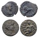 Ancient Coins - Roman Provincial: Pair of scarce bronzes, incl. Diadumenianus w Lion and a choice Valerian or Gallienus