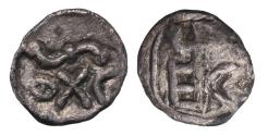 Ancient Coins - Greek coins: ARABIA, Southern. Himyar. 'Amdān Bayān Yahaqbiḍ. Circa AD 100-120. AR Fraction EF!