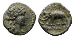 Ancient Coins - Seleukid Kings of Syria, Sardeis AE Antiochos III Megas 223-187 BC. - w Elephant
