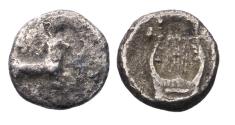 Ancient Coins - Greek KYRENAICA, Kyrene. temp. Magas. As Ptolemaic governor, first reign, circa 300-282/75 BC. AR Hemiobol