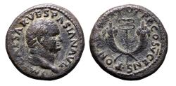 Ancient Coins - Roman Imperial: Vespasian. AD 69-79. Æ Dupondius Winged caduceus between crossed cornucopias